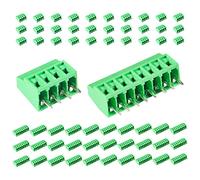 Alinan 60pcs Green 4-Pin & 8-Pin 2.54mm Pitch PCB Mount Screw Terminal Block Connector for Home Electronics Projects(30pcs 4pin/30pcs 8pin)