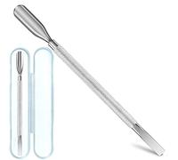 Alinana Stainless Steel Cuticle Pusher Tool - Nail Care Tool for Cuticle Removal - Dual-Ended with Non-Slip Grip Handle - Professional Grade Nail Tools