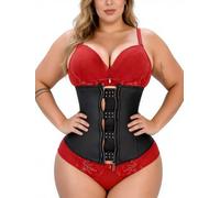 ALINBAIST Latex Waist Trainer for Women, High Compression Tummy Control Zipper Underbust Corset, Hourglass Body Shaper, Black-zip&hooks, XXS