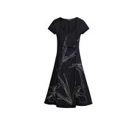 Aline Dress Short Sleeves Floral Print- Black Dresses Desigual Black S