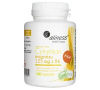 Aliness Magnesium Citrate 125mg with Vitamin B6 P-5-P 100 Capsules Supplement
