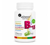 ALINESS Vitamin B Complex B-15 Methyl 100 Capsules | Quatrefolic, B12, Vegan