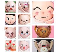 ALINILA 12 Sheets Face Pregnant Belly Bump, Belly Casting Kit Pregnancy Gifts for Pregnant Women Facial Expressions Pregnancy Baby Bump Belly Stickers Maternity Week Stickers