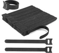 ALINK 126 PCS 6 Inches Reusable Cable Ties, Adjustable Cord Straps, Wire Organizer, Cord Wrap and Hook Loop Cable Management - Black