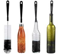 ALINK 16in Extra Long Black Bottle Cleaning Brush Cleaner for Washing Narrow Neck Beer, Wine, Kombucha, Thermos, Nalgene, Carafe, Yeti, S' Well, Brewing Bottles, Hummingbird Feeder