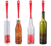 ALINK 16in Extra Long Red Bottle Cleaning Brush Cleaner for Washing Narrow Neck Beer/Wine/Thermos/Sport Well, Brewing Bottles, Hummingbird Feeder
