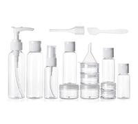 ALINK 16pcs Travel Size toiletries Bottles Set, TSA Approved Clear Cosmetic Makeup Liquid Containers with Zipper Bag