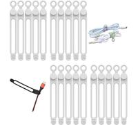 ALINK 20Pcs Silicone Cable Straps Cord Organizer for Bundling Earphone, Phone Charger, Computer Cords, Reusable Cable Ties Wire Organizer in Home,Office,Kitchen,School (White)