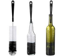 ALINK 3-Pack Long Black Bottle Cleaning Brush for Narrow Neck Beer, Wine, Kombucha, Hydroflask, Thermos, S’Well, Nalgene, Pitcher, Carafe, Brewing Bottle Cleaner, 16/ 17 Inches