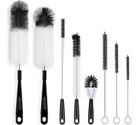 ALINK 5-Pack Bottle Cleaning Brush Set - Long Handle Black Bottle Cleaner for Washing Narrow Wine/Beer Bottles, HydroFlask Tumbler, S’Well, Sports Water Bottles, Kettle/Lid Brush, Straw Brush