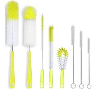 ALINK 8-Pack Bottle Cleaning Brush Set - Long Bottle Cleaner for Washing Beer/Wine Narrow Neck Bottles, Hummingbird Feeder, Sport Well, Plus Kettle Cleaner, Straw Brush