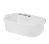 ALINK Cleaning Caddy with Handle, Large Plastic Shower Caddy Basket Organizer for Car, Dorm, Bathroom, Garden, Kitchen, Cleaning Supplies - clear