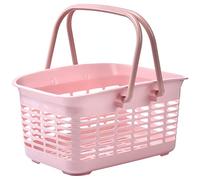 ALINK Plastic Shower Caddy Basket with Handle, Portable Mesh Storage Organizer for College Dorm, Bathroom, Kitchen - Pink