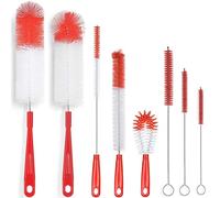 ALINK Red Bottle Brush Set - 5-Pack of Long, Large Cleaning Brushes for Narrow Neck Bottles