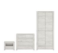 alink wooden furniture set with 2 doors wardrobe in white oak