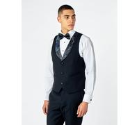 Alino Floral Printed Tuxedo Waistcoat Formal Events XPOSED Black 44