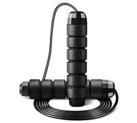 ALINOUHA JUMP_ROPE, Adjustable Length Skipping Rope for Fitness, Black, Memory Foam Grip, 243.84 cm, Exercise and Fitness Equipment
