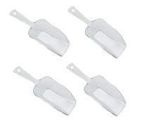 ALINREDBX 4PCS Plastic Kitchen Scoops Ice Scoops Candy Buffet Containers Scoopers, Multi Purpose Clear Plastic Scoops for Popcorn, Cookie, Parties, Wedding, Bar