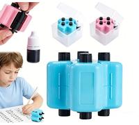 ALINUOYQ 4 in 1 Math Stamp Roller, Magic Stamp Maths with Refill Ink, Roller Digital Teaching Stamp for Schools Supply Teacher Kids Classroom Home, Educational Tool