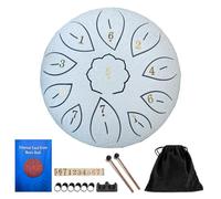 ALINUOYQ 6 Inch 11 Tone Handpan Drum, Steel Tongue Drum with Bag Music Book Mallets & Finger Picks for Musical Education Concert Mind Healing Yoga Meditation, Rain Drums for Garden