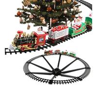 ALINUOYQ Christmas Train Set, Around Under The Christmas Tree Train Toy Set with Light Sound, Electric Toy Trains for Kids Indoor Xmas Decoration, Electric Tracks Sets for Under Tree Decoration