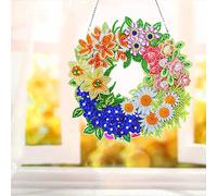 ALINUOYQ DIY Art Flower Wreath Mosaic Hanging Rhinestone Garland Handicraft Gifts