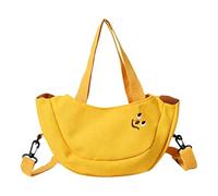ALINUOYQ Fun Banana Purse Cute Fruit Shaped Bag Canvas Novelty Banana Crossbody Shoulder Bag Cartoon Bags Bananas Gifts Accessories