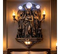 ALINUOYQ Hecate Triple Goddess Wall Sconce, Retro Magic Sculpture Wall Lamp The Triple Goddess Illuminates Your Space, Unique Hecate Gr oddess of Magic Statue Lights for Hallways Bedrooms