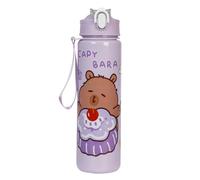ALINUOYQ Kawaii Capybara Water Bottle with Straw, 700ml Cute Water Bottles Capybara Stuff Leakproof Cold Drinking Bottles for Women Sports Camping Picnic Hiking Travel