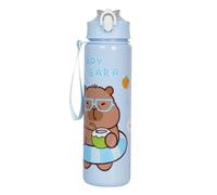 ALINUOYQ Kawaii Capybara Water Bottle with Straw, 700ml Cute Water Bottles Capybara Stuff Leakproof Cold Drinking Bottles for Women Sports Camping Picnic Hiking Travel