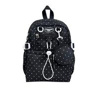 ALINUOYQ Polka Dot Backpack, Nylon Cute Backpack for Shopping Dating Commuting, Drawstring Versatile Schools Bag with Headphone Case