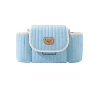 ALINUOYQ Quilted Diaper handbags Baby Handcart Storage Bag Fluffy Nappy Tote Bag (Blue)