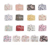 ALINUOYQ Sewing Machine Cover Quilted Boho Fabric Floral Sewing Machine Dust Cover with Top Handle and Pockets Fits Most Standard Machines and Accessories