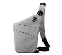 ALINUOYQ Slim Sling Bag Anti-thief Storage Chest Bags Adjustable Strap Multifunctional Simple Portable for Outdoor Fitness (Light Grey right shoulder)