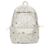 ALINUOYQ Women Bookbag, Large Capacity Star Backpack, Laptop Backpack Women, Nylon Star Print Children Schools Bags for Teens Girls College Commute Travel