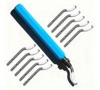 Alinw 11 Pcs Deburring Tool for 3d Printing, De Burring Tools, Pipe Deburring Tools for Metal, A Handle with 10 Replacement Blades for Plastic, 3D Printing, Metal, Aluminium, PVC, Steel, 360° Rotating