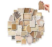 Alinw 120 Pcs Scrapbook Stickers for Scrapbooking, Vintage Stickers Scrapbook Supplies for Journaling, Junk Journal Supplies in Brown Tones for DIY Crafts