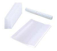 Alinw 15 Pcs A4 Book Covers Plastic Clear, 1 Pcs Sticky Back Plastic 34.5cm x 1 Meter, Transparent A4 Exercise School Book Covers for School Notebooks, Workbooks Jacket Cover Waterproof(16 Pcs)