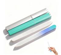 Alinw 2 Pcs Glass Nail File, Nail File, Metal Emery Boards for Glass Nails Files Crystal Buffer Emery Board