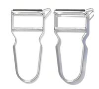 Alinw 2 Pcs Potato Peeler, Vegetable Peelers for Kitchen, Stainless Steel Speed Peeler for Kitchen for Fruit Carrot Eggplant Cucumber(Silver)