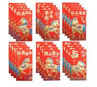 Alinw 24 Pcs Red Envelopes Chinese New Year, Chinese New Year Red Envelopes, Theme for The Years of The Horse, Large Reds Packets for Cash Gifts