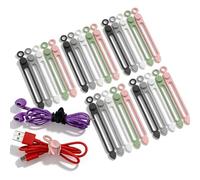 Alinw 25 Pcs Cable Tidy Clips, Re-usable Cable Wire Organiser Clips for Charger Cables Management, Silicone Charger Cables Clip Tidy Organisers for Home Office Electronic Devices (5 Colors)