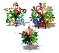 Alinw 3 Pcs Christmas Ceiling Decorations, Ceiling Foil Xmas Retro Tacky Hanging Christmas Decorations Streamers Hanging Retro Decorative Balls for Xmas Party Decorative Indoor or Outdoor, Multicolor