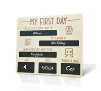 Alinw First Day of School Board, My First Day at School Chalkboard Sign Gifts, Back to Preschool Board for Girls Boys Nursery Kindergarten Photo Props Brown