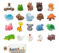 Alinw Miniature Resin Animals 20 Pack, Small Animal Figures Bulk Set for Micro Landscapes, DIY Crafts and Terrariums
