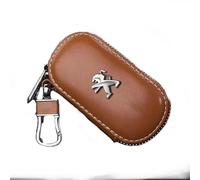 ALINZO Leather, Car Key Cases, Remote Control Fobs Protect Cover, Keychain, Decoration Accessories, For Peugeot 3008 2008 208 108 4008 301 508 408 5008 207 107 4007,brown
