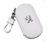 ALINZO Leather, Car Key Cases, Remote Control Fobs Protect Cover, Keychain, Decoration Accessories, For Peugeot 3008 2008 208 108 4008 301 508 408 5008 207 107 4007,white