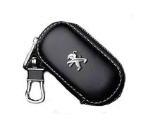 ALINZO Leather, Car Key Cases, Remote Control Fobs Protect Cover, Keychain, Decoration Accessories, For Peugeot 3008 2008 208 108 4008 301 508 408 5008 207 107 4007,bla-ck