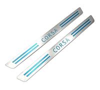ALINZO Stainless Steel, 2 Pcs Car Door Sill Protector, Threshold strip, Protective Stickers, Welcome Pedal Scuff Plate, Decoration Accessories, For Opel Vauxhall Corsa 2012-2014