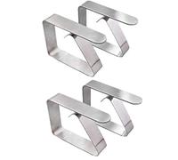 Aliotech 4pcs Stainless Steel Silver Thickened Strong Cloth Clip Tablecloth Clamp Holder Table Cover Clamps Table Cloth Holder Table Cloth Clips Holder for Home Party & Picnic
